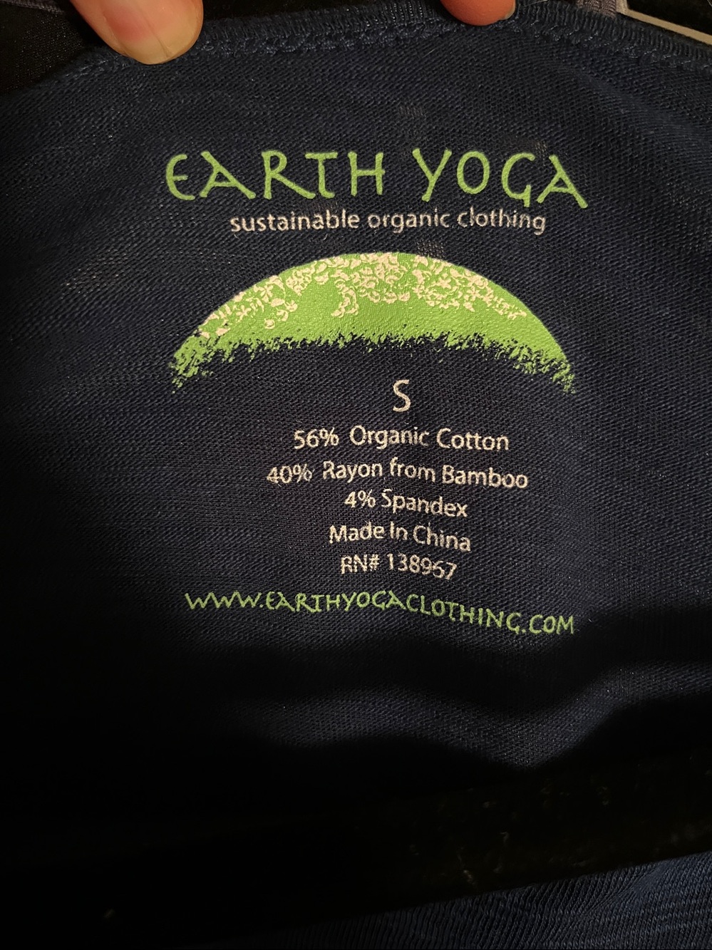 Earth Yoga Navy Long-Sleeve Tee with Blue Floral Graphic - Picture 4 of 7